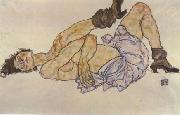 Egon Schiele Reclining Female Nude (mk12) oil on canvas